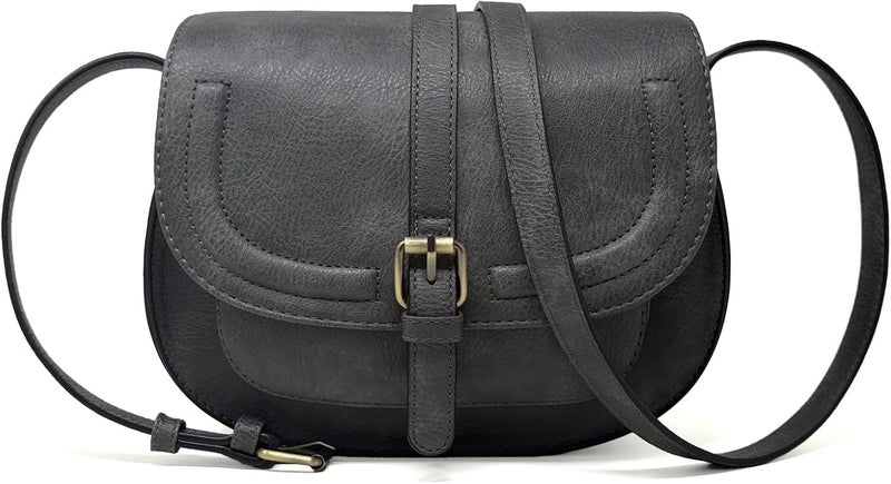 AFKOMST Crossbody Bags for Women,Small Saddle Purse and Boho Cross Body Handbags,Vegan Leather - Image 1
